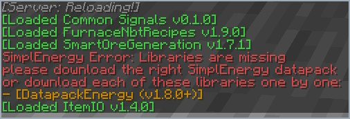 In-game chat naming the missing library and its version